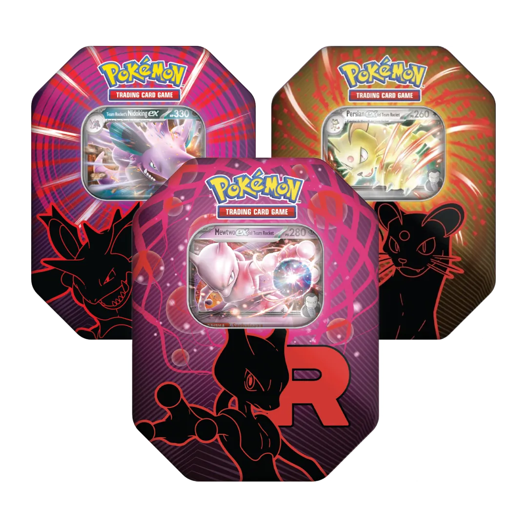 Pokemon Bundle trio Tin da Collezione Team Rocket ITA