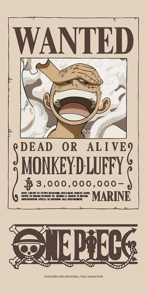 Telo mare One Piece Wanted Luffy gear 5